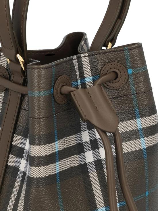25SS 버버리 미니 체크 드로스트링 버킷백 8108303 DOM - BURBERRY
