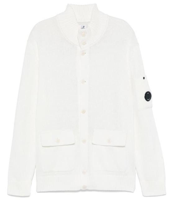 25SS 씨피 컴퍼니 하이넥 렌즈 가디건 18CMKN078A110058A103 GAUZE WHITE DOM