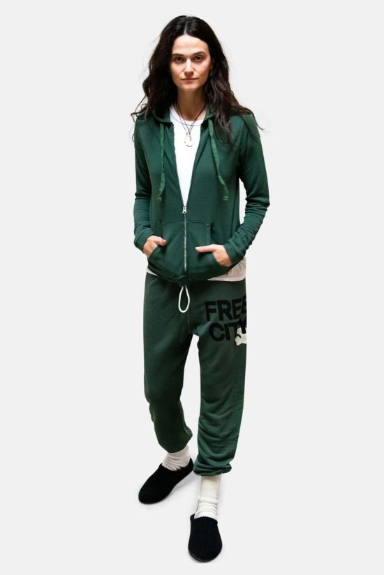  프리시티 스트레이트 팬츠 Freecity Superfluff Lux 지퍼 후디 부시 - FREECITY