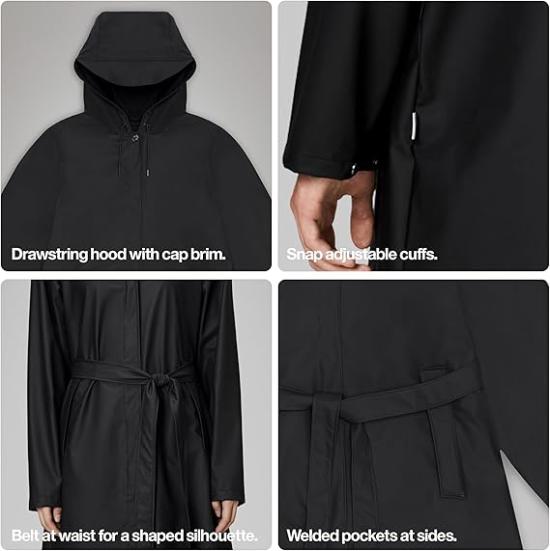 25SS 레인스 A라인 롱거 자켓 1204001 BLACK DOM - RAINS