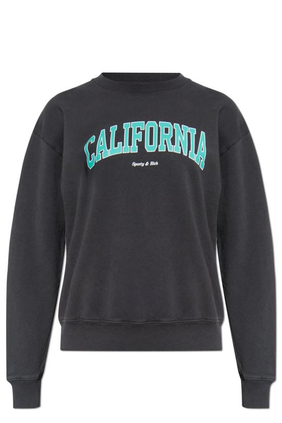  스포티앤리치 긴팔 티셔츠 ST071514501BA02 FADED BLACK SPRING GREEN WHITE DOM