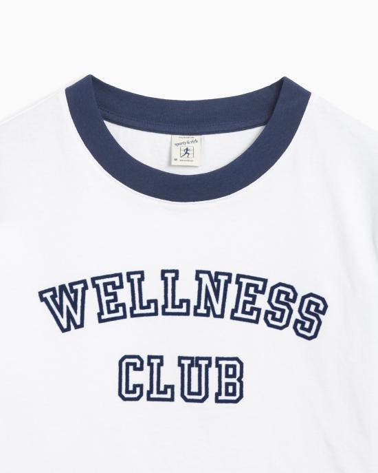  스포티앤리치 반팔 티셔츠 TO044508010WH01 WHITE NAVY DOM - SPORTY & RICH