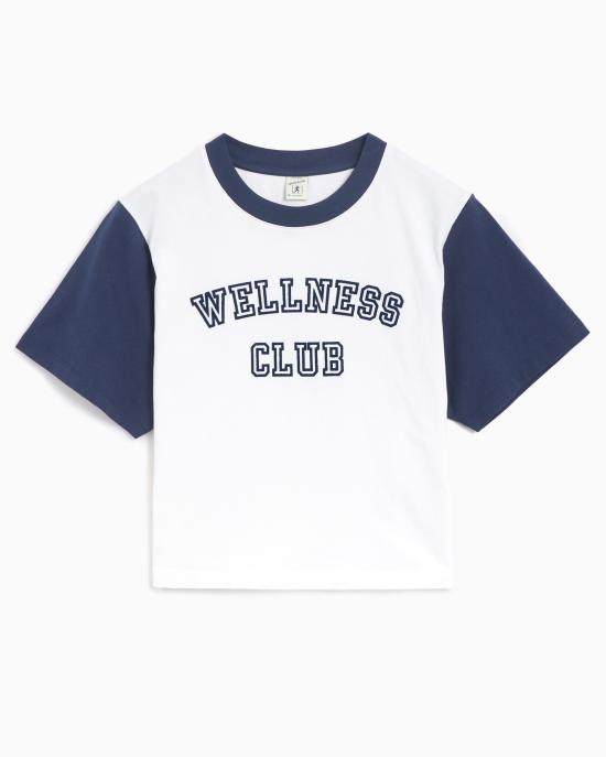  스포티앤리치 반팔 티셔츠 TO044508010WH01 WHITE NAVY DOM