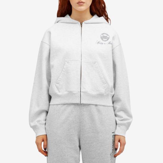  스포티앤리치 후드 티셔츠 ST068511247GY03 HEATHER GRAY NAVY DOM