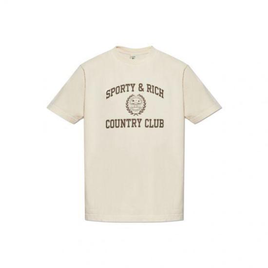  스포티앤리치 반팔 티셔츠 TO043511218CR01 CREAM CHOCOLATE DOM