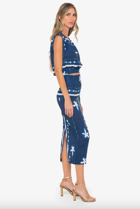  제이비큐 블라우스 Jbq 아니카 탑 인디고 시보리 - JBQ