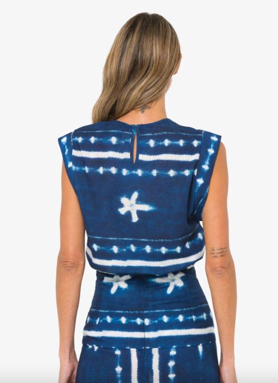  제이비큐 블라우스 Jbq 아니카 탑 인디고 시보리 - JBQ