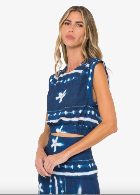  제이비큐 블라우스 Jbq 아니카 탑 인디고 시보리 - JBQ