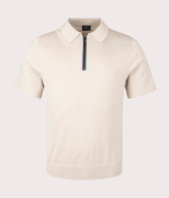  폴 스미스 하프 집업 코튼 피케 셔츠 M2R 085X P22356 03 WHITE DOM