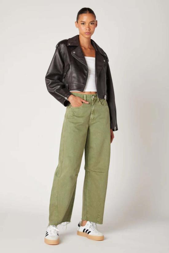  블랭크 NYC 가죽 자켓 Blank Nyc 비하인드 더 씬 바이커 재킷 다크 그레이 - BLANK NYC