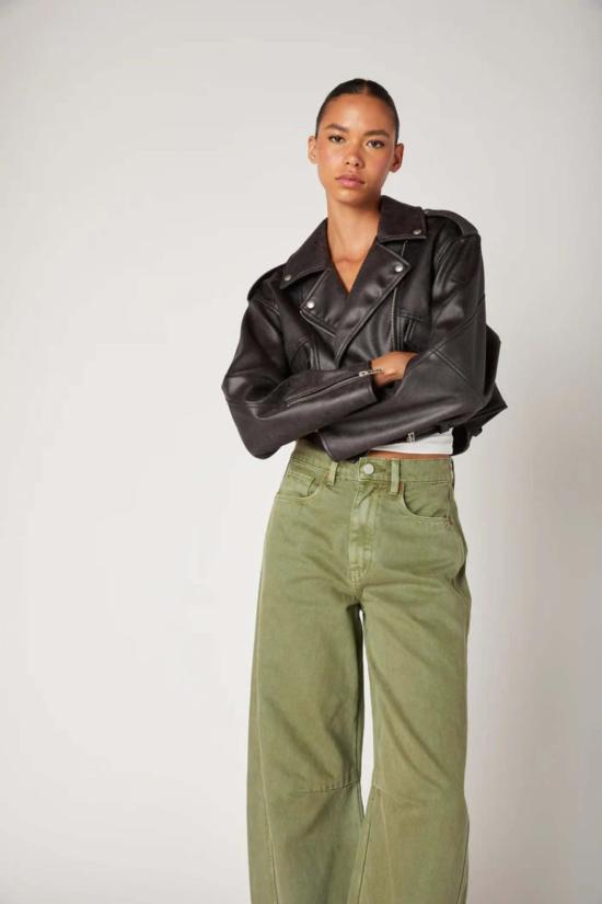  BLANK NYC 가죽 자켓 Blank Nyc 비하인드 더 씬 바이커 재킷 다크 그레이 - OTHER BRANDS