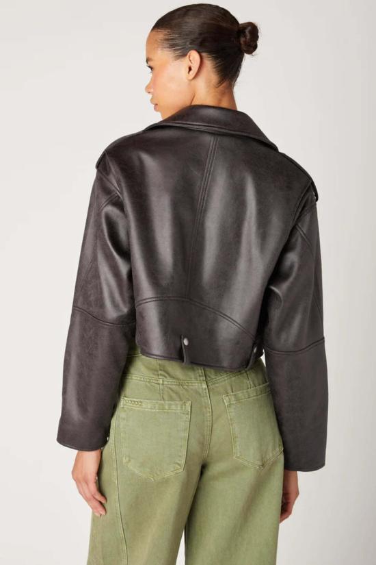  BLANK NYC 가죽 자켓 Blank Nyc 비하인드 더 씬 바이커 재킷 다크 그레이 - OTHER BRANDS