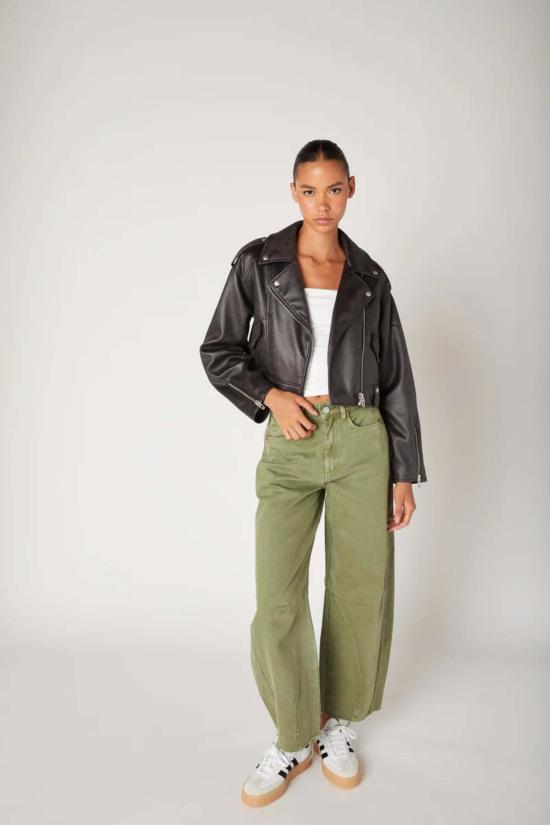  BLANK NYC 가죽 자켓 Blank Nyc 비하인드 더 씬 바이커 재킷 다크 그레이 - OTHER BRANDS