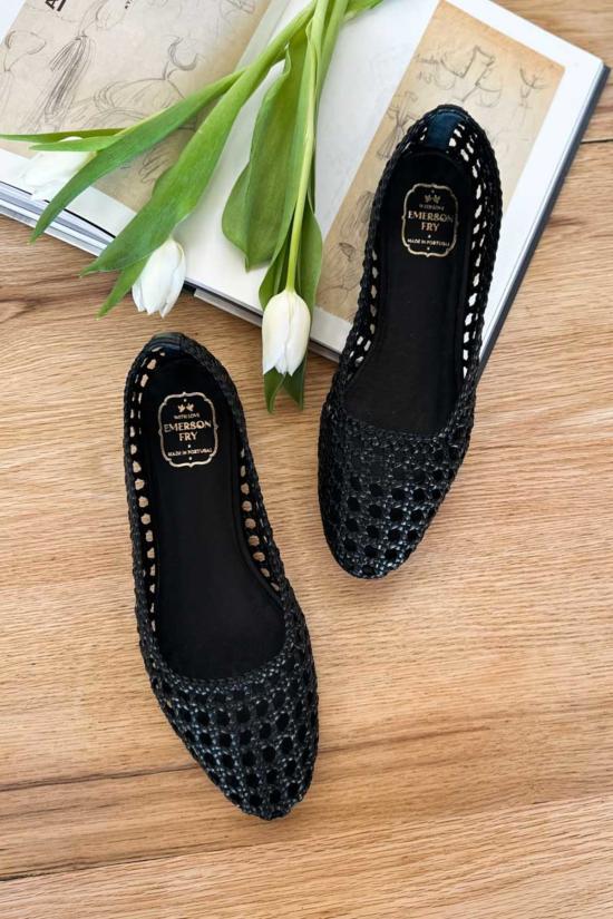  에머슨 프라이 플랫 슈즈 프랭키 워킹 플랫 블랙 - EMERSON FRY
