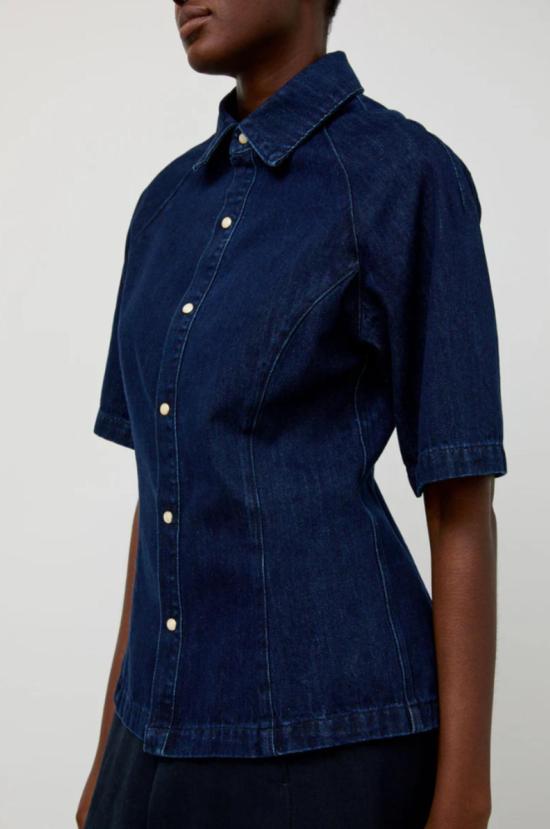  넘버 식스 블라우스 No.6 멤피스 데님 탑 인디고 - NO.6