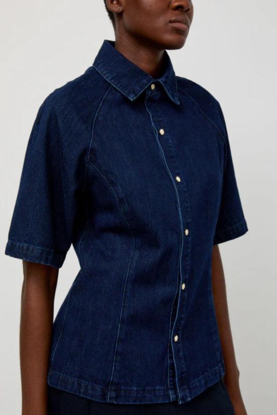  넘버 식스 블라우스 No.6 멤피스 데님 탑 인디고 - NO.6