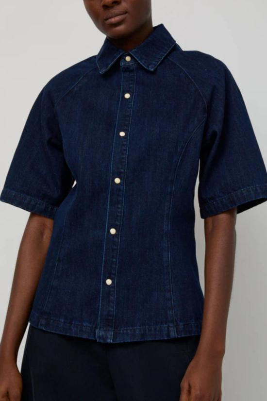  넘버 식스 블라우스 No.6 멤피스 데님 탑 인디고 - NO.6