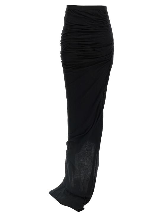 25SS 릭 오웬스 롱 스커트 RO01E7366UCDB09 Black - RICK OWENS