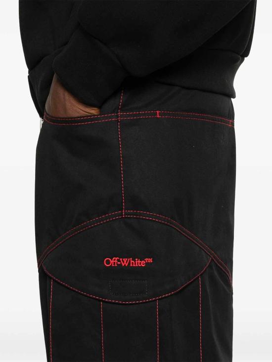  오프화이트 스트레이트 팬츠 OMCF042F24FAB0011025 Black - OFF WHITE