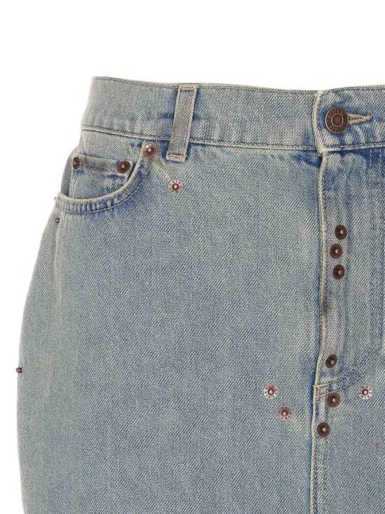 25FW 모스키노 미디 스커트 011854220349 Blue - MOSCHINO