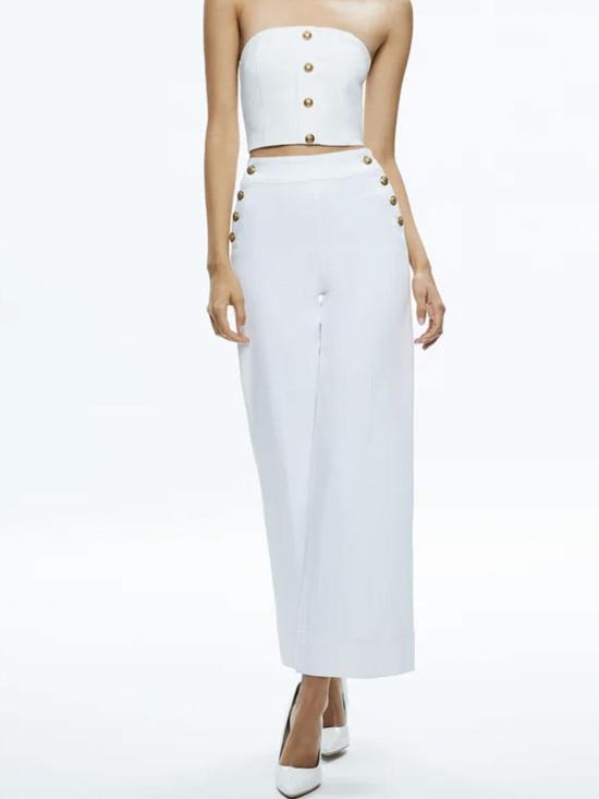  앨리스 앤 올리비아 스트레이트 팬츠 CD403311640A127 Beige - ALICE & OLIVIA