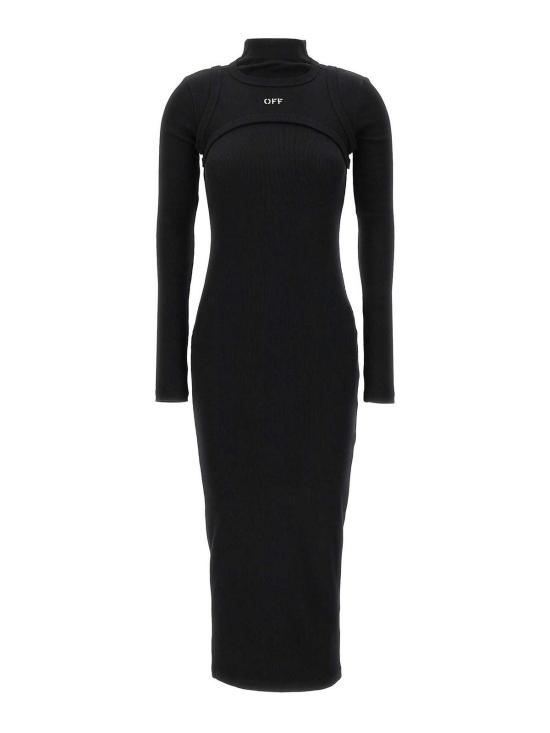  오프화이트 미디 원피스 OWDB495C99JER0011001 Black