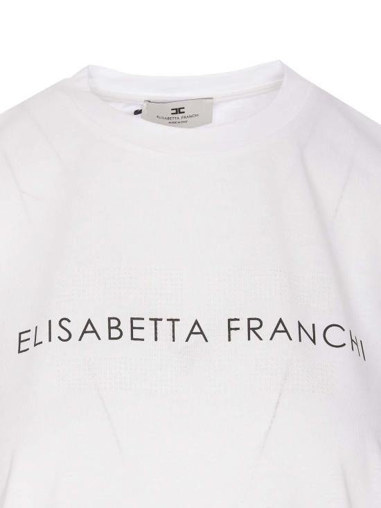 25FW 엘리자베타프랜치 반팔 티셔츠 MA00346E2270 White - ELISABETTA FRANCHI