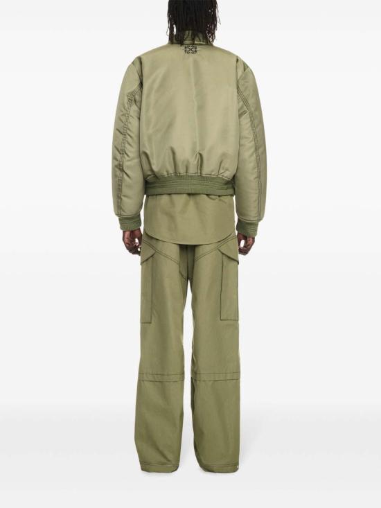  오프화이트 봄버 자켓 OMEH057F24FAB0015810 Dark Green - OFF WHITE