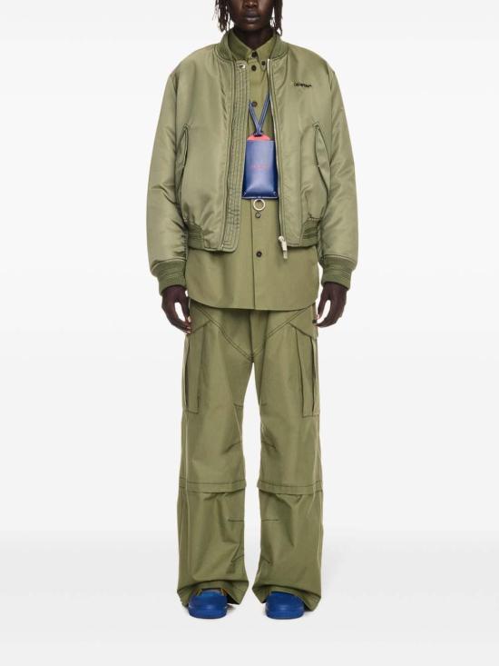  오프화이트 봄버 자켓 OMEH057F24FAB0015810 Dark Green - OFF WHITE