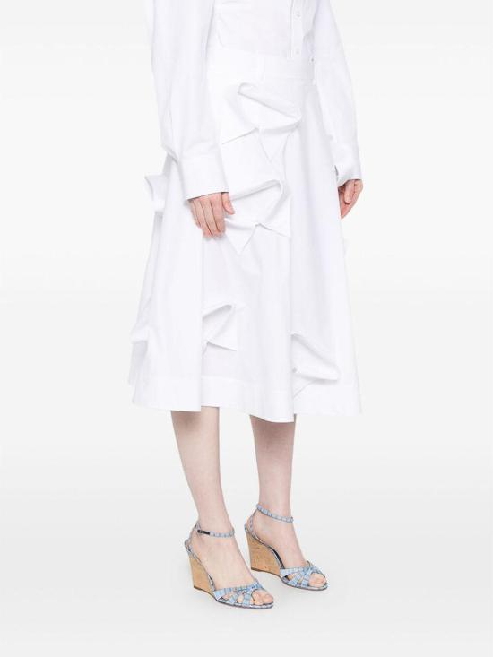  모스키노 미디 스커트 0531A01010001 White - MOSCHINO