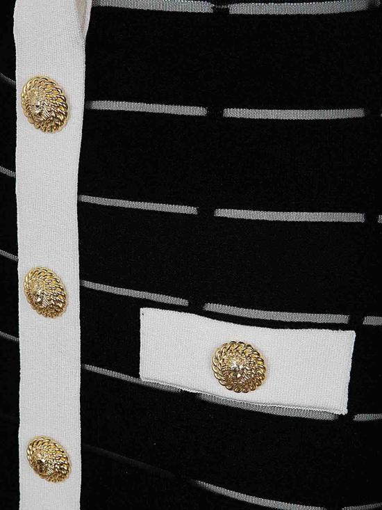  발망 미디 원피스 DF1R8053KG59EAB Black - BALMAIN