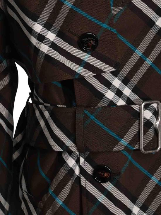 25FW 버버리 롱 체크 코튼 블렌드 트렌치 코트  8095300 Black - BURBERRY