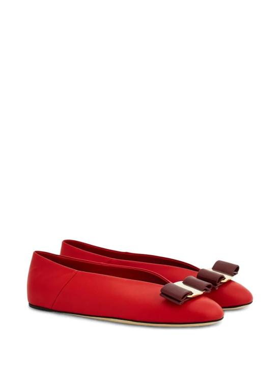 25SS 살바토레 페라가모 플랫 슈즈 01I217 0782103 FLAME RED BORGOGNA - SALVATORE FERRAGAMO
