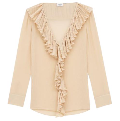 25SS 생로랑 러플 브이넥 블라우스 820973 Y3K459520