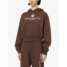  스포티앤리치 후드 티셔츠 ST074512241BR03 CHOCOLATE CREAM DOM