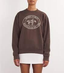  스포티앤리치 긴팔 티셔츠 ST071512244BR03 CHOCOLATE CREAM DOM - SPORTY & RICH