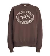  스포티앤리치 긴팔 티셔츠 ST071512244BR03 CHOCOLATE CREAM DOM