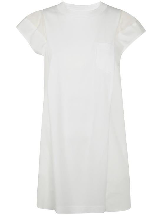 25SS 사카이 숏 원피스 25 07912 101 WHITE - SACAI