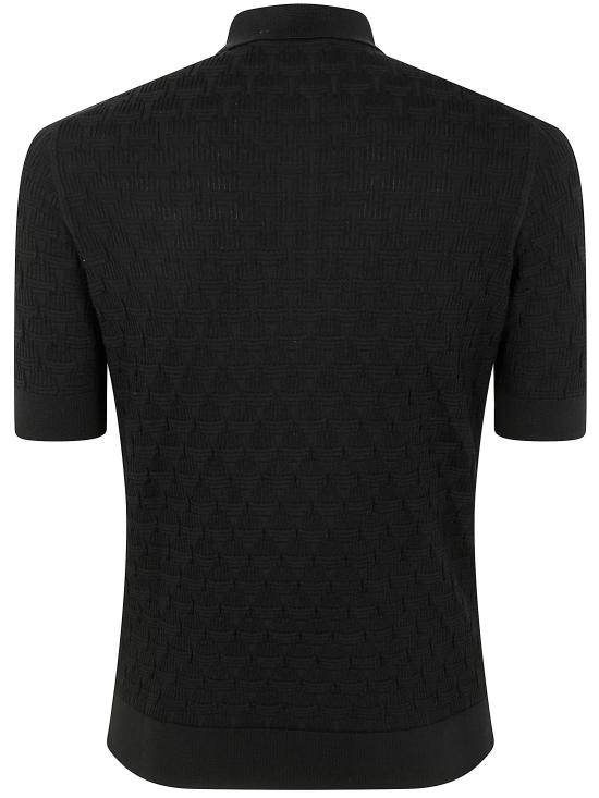 25SS 필리포 드 로렌티스 폴로 티셔츠 PL1MC SU18K 990 BLACK - FILIPPO DE LAURENTIIS