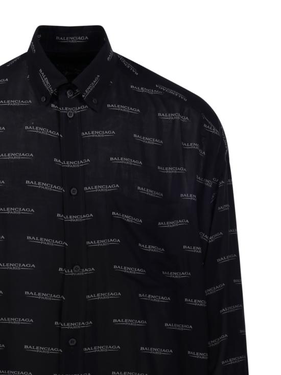 25SS 발렌시아가 긴팔 셔츠 814121 TSLA1 1269 BLACK GREY - BALENCIAGA