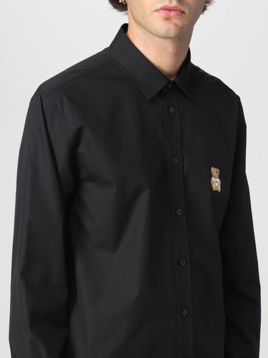 25FW 모스키노 긴팔 셔츠 02217035 1555 Black - MOSCHINO