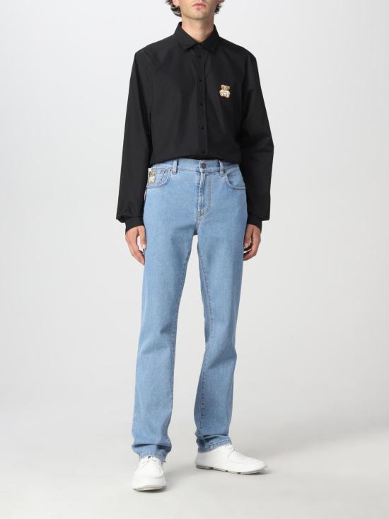 25FW 모스키노 긴팔 셔츠 02217035 1555 Black - MOSCHINO