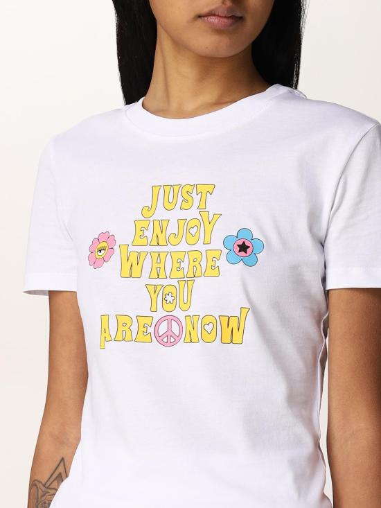  키아라 페라그니 반팔 티셔츠 72CBHT05CJT00 003 White - CHIARA FERRAGNI