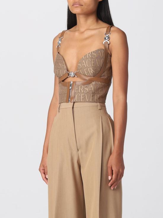 25FW 베르사체 탑 10109251A03315 2N740 Brown - VERSACE