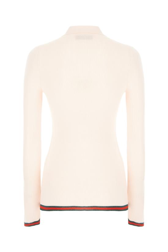 25SS 구찌 자수 캐시미어 실크 탑 810315XKD8J 5166 Rosa - GUCCI