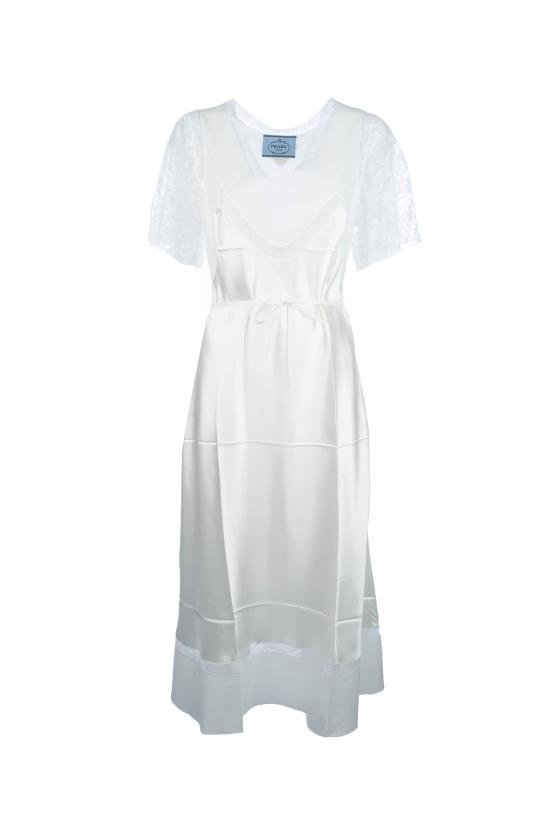 25SS 프라다 원피스 P3O57 16NG F0009 Bianco