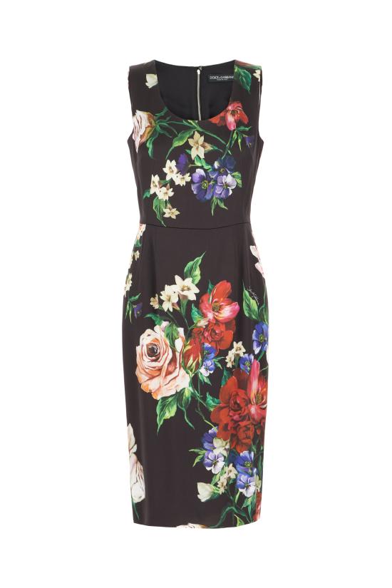 25SS 돌체앤가바나 미디 원피스 F6ZJ6TFSIB5 HN5PR BOUQUETFIORIANTICHIFONDONERO