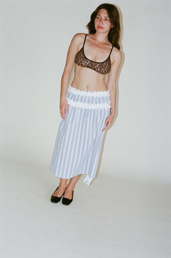  오페라 스포츠 미디 스커트 알베르틴 스커트 스트라이프