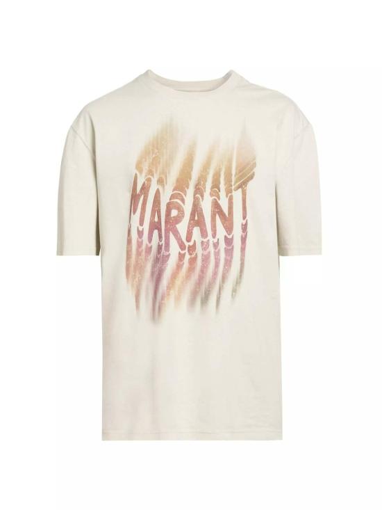  이자벨마랑에뚜왈 반팔 티셔츠 Isabel Marant Étoile Hugo 티셔츠 Ecru - ISABEL MARANT ETOILE