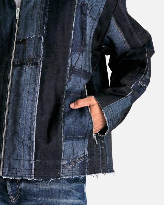  AUBERO 데님 자켓 오베로 비트린 데님 재킷 믹스 인디고 - OTHER BRANDS